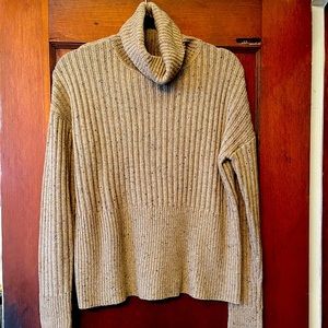 Light Brown Michael Kors Wool Cowl Neck Sweater - Medium